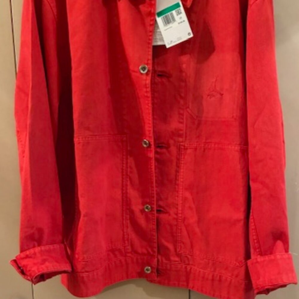 Jordan - Bold Orange Mens  Denim Jean Jacket Size XL